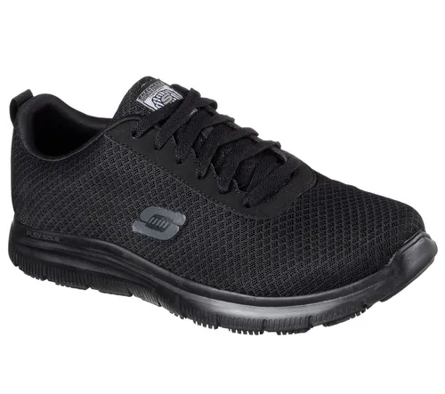 Skechers Herren Flex Advantage Sr Bendon Sneaker - Black Mesh - Herren-Sneaker mit wasserabweisendem Obermaterial und flexibler, stoßdämpfender FlexSole-Zwischensohle für optimalen Komfort und Rutschfestigkeit.
