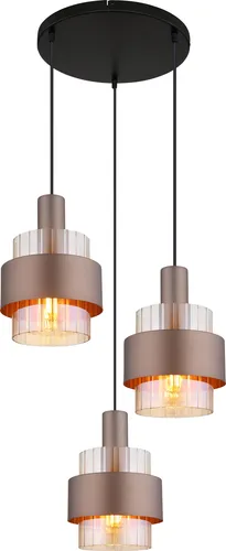Elegante Pendelleuchte MILLEY 3-Flammig - Glas Amber - Lampen für stilvolle Räume mit der MILLEY Hängeleuchte. Diese 3-flammige Pendelleuchte vereint modernes Design mit warmem Amber-Glas und verleiht jedem Esszimmer eine elegante Note.