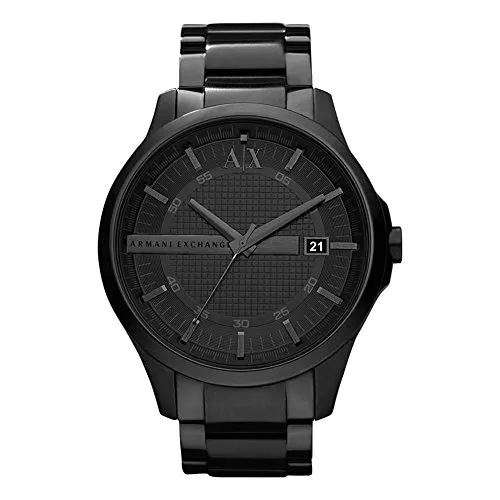 AX Armani Exchange AX2104 HAMPTON Herren Armbanduhr - Eleganz in Schwarz - Armbanduhren: Hochwertige Herren-Armbanduhr mit analoger Anzeige, spritzwasserfest und kratzfest – ideal für den modernen Mann.