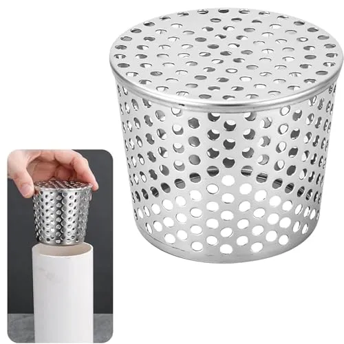 100mm Dachrinnen Laubschutz aus Edelstahl, Regenrinnen Laubschutz Dachrinne, Dachrinnenschutz Fallrohr, Fallrohrschutz für Dachrinne, Regenrinne, Fallrohre (85-100mm)