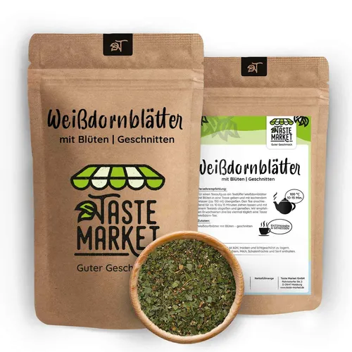 Weißdornblätter mit Blüten – geschnitten und getrocknet – 100% natürlich – 2 kg