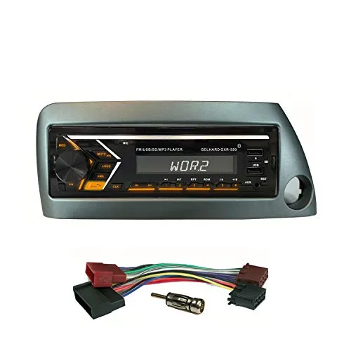 AUTORADIO mit USB SD MP3 Bluetooth UKW RDS kompatibel mit Ford KA 1996>2008/ Blende Silber