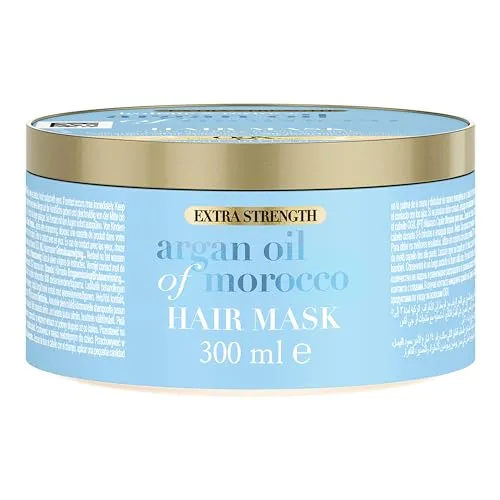OGX Argan Oil of Morocco Extra Strength Haarmaske Hair Mask 300ml, pflegende luxuriöse Haarpflege mit reichhaltigem Arganöl und Seidenprotein