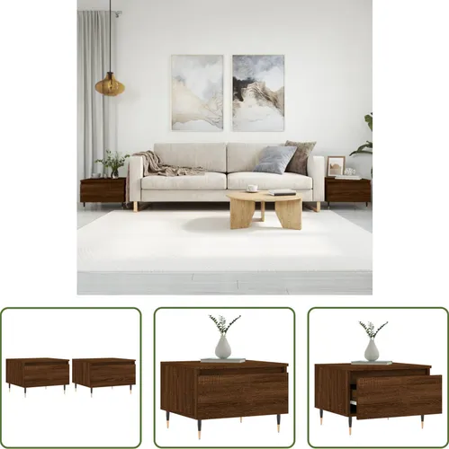 The Living Store Couchtische 2 Stk. Braun Eichen-Optik 50x46x35 cm