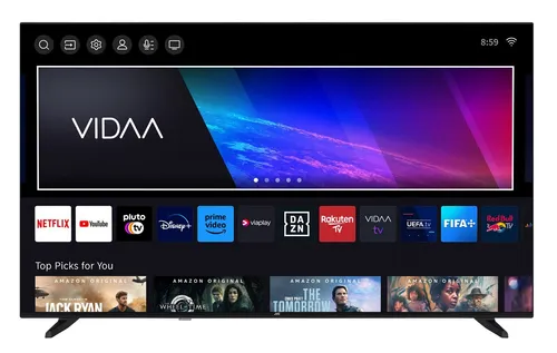 JVC LT-65VDQ3455 QLED-Fernseher - 65 Zoll QLED-Fernseher mit 4K Ultra HD, VIDAA Smart TV und Dolby Vision für beeindruckende Bildqualität und umfangreiche Streaming-Optionen.