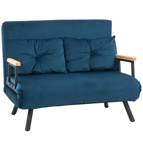 Schlafsofa 2er-Sofa Samtsofa,Relaxsessel mit Bettfunktion,Klappsofa,102x73x81cm,verstellbare Rückenlehne,inkl. 2 Kissen, Samtoptik