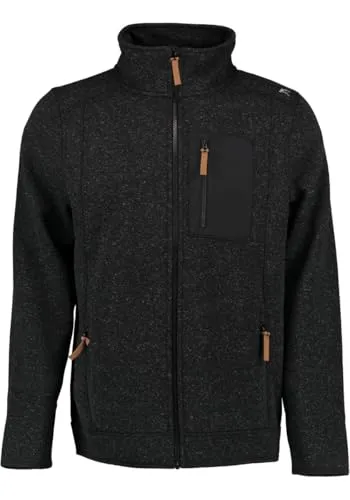 OS Trachten Orbis Herren Fleecejacke Strickfleecejacke Freizeitjacke mit Stehkragen hochgeschlossen Nucku, Größe:L, Farbe:anthrazit