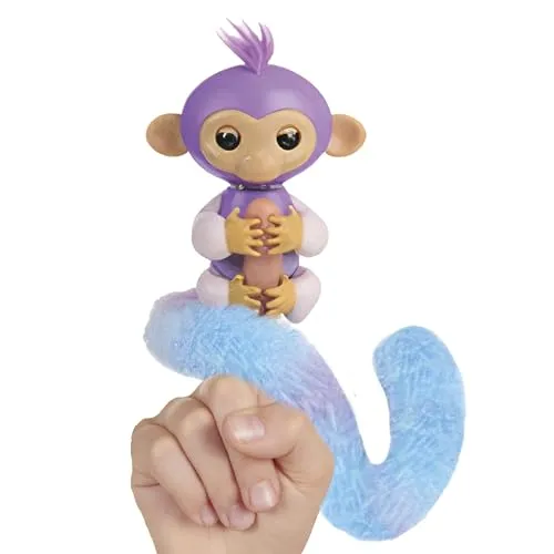 Fingerlings Snuggle Tails – Interaktiver lila AFFE (Coco) - Elektronische Haustiere, interaktiv und kuschelig, ideal für Kinder, die Spaß und Abenteuer suchen.