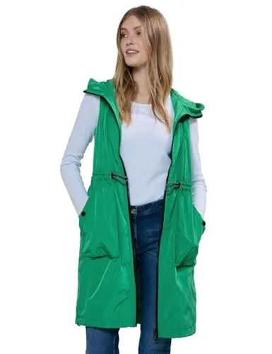 Cecil Damen Longweste mit Mesh in grün von CECIL