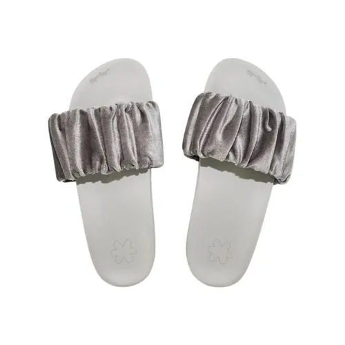 flip*flop Damen poolgentle Velvet Hausschuh, lt.Grey, 41 EU - Damen-Zehentrenner, stylischer und bequemer Hausschuh aus weichem Velvet für ultimativen Komfort und Trendbewusstsein.