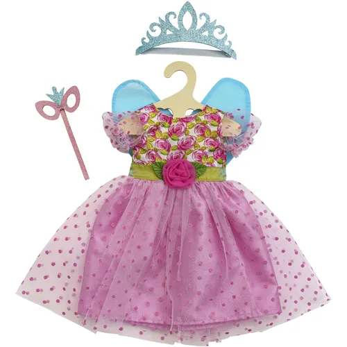 Heless 1440 - Prinzessin Lillifee Puppenkleid Set - 3-teiliges Puppenzubehör-Set mit glitzerndem Kleid, Krone und Augenmaske; ideal für Puppen und Kuscheltiere von 28-35 cm, fördert kreatives Rollenspiel und Feinmotorik.