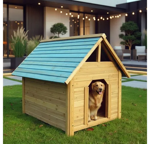Melko Hundehütte Hundehaus 75x115x95 CM - Tierhäuser: Wetterfeste XXL Hundehütte im Blockhaus Stil, ideal für Outdoor und Indoor, bietet Komfort und Schutz für Ihren Hund.