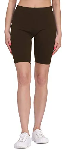 Bellivalini Kurze Leggings Damen aus Viskose Bequeme und atmungsaktiv Leggings Kurz für Sommer BLV50-149 (Braun, L)