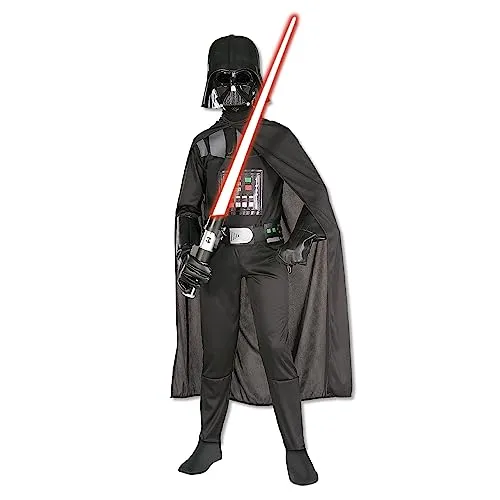 Rubie's Offizielles Disney Star Wars Darth Vader-Kostüm für Kinder - Kostüm für Kinder in Größe S (11-13 Jahre) mit bedrucktem Overall, Maske und Umhang. Ideal für Halloween und Star Wars-Fans, lizenziertes Produkt von Rubie’s.