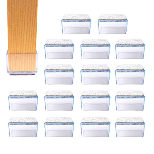 16x Schutzkappen Für Stuhlbeine | Stuhlbeinkappen Filz | Stuhlbeinkappen | Filzgleiter für Stühle | Stuhlbeinschoner | Möbelgleiter | Stuhlsocken | Stuhlgleiter (Rechteckig, 15x30mm)