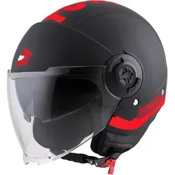 FC-Moto Ralgo Jethelm M, schwarz-rot für Männer - Stylischer Jethelm mit ECE 22.06-Zulassung, gefertigt aus robustem HIRP-Material. Ideal für den täglichen Fahrspaß und sicheres Fahren auf dem Motorrad.