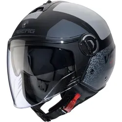 Caberg Riviera V4 X Jethelm Alpha Matt-Schwarz / Anthrazit-Grau S - Motorradhelm mit modernem Design, ideal für Stadtfahrten und Touren. Mit kratzfestem Visier, integrierter Sonnenblende und atmungsaktiver Innenausstattung für optimalen Komfort.
