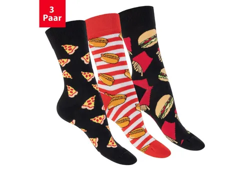 Footstar Basicsocken Damen/Herren Bunte Motiv Socken Funny Baumwollsocken