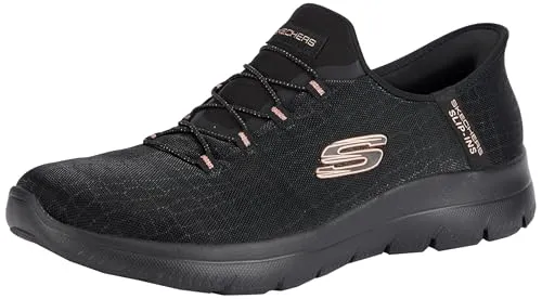 Skechers Summits Classy Damen Turnschuhe schwarz (40) - Sneaker mit exklusivem Heel PillowTM für optimalen Halt, veganem Material und bequemer Air-Cooled Memory Foam Einlegesohle – ideal für lässige und sportliche Aktivitäten.
