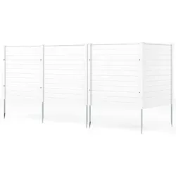 COSTWAY 4-tlg. Gartenzaun 123x123cm – Dekorativer Sichtschutzzaun in Weiß - Dieser hochwertige Gartenzaun aus Polypropylen mit stabilen Metall-Erdspießen ermöglicht eine einfache und schnelle Installation ohne Aushub. Ideal zum Abdecken von Klimaanlagen und Mülltonnen, flexibel anpassbar für verschiedene Anwendungen.