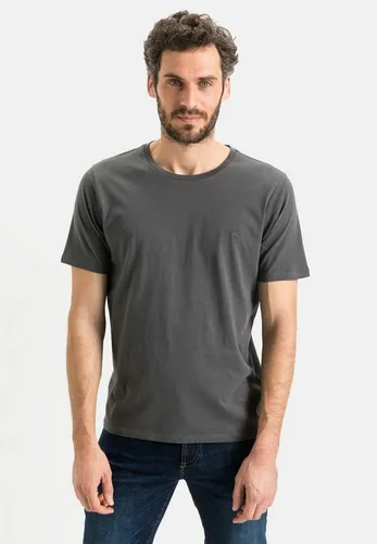 camel active T-Shirt aus reiner Baumwolle Kurzarm Rundhals