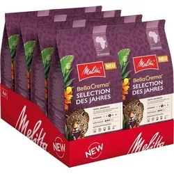 Melitta BellaCrema Selection des Jahres - Ganze Kaffeebohnen 8 x 1kg - Geröstete Kaffeebohnen mit 100% Arabica, perfekt für Vollautomaten, mild und aromatisch mit Noten von Milchschokolade, vakuumverpackt für frischen Genuss.