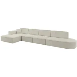 Altdecor Ecksofa, Champagner, Textil, 5-Sitzer, 412x165 cm, Wohnzimmer, Sofas & Couches, Wohnlandschaften, Ecksofas