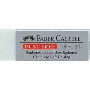 Faber-Castell dust-free weiß 1pièce (S) mit Radiergummi – Radiergummis, (weiß, 1 Stück (S))