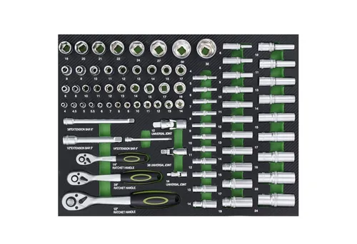 TRUTZHOLM Profi Werkstattwagen Einlage Steckschlüsselsatz 80 tlg. in Grün