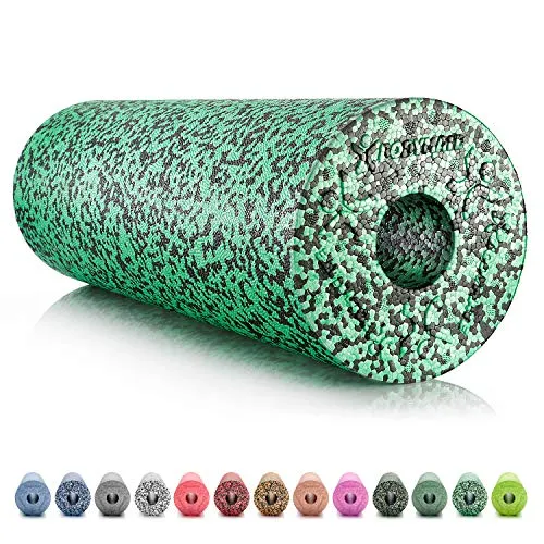 BODYMATE Faszienrolle Standard Mittel-Hart mit Gratis E-Book - Schwarz/Grün 45x15cm