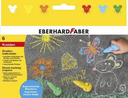 EBERHARD FABER Straßenmalkreide Maus 6er Kartonetui von Eberhard Faber
