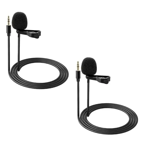 NEEWER 2 STK. Lavalier Ansteckmikrofon, Clip Lav Mic für Sender, CM5