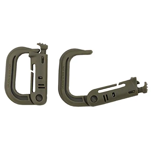MFH 2er Pack Karabiner aus Plastik Karabinerhaken für Ausrüstung Outdoor Survival Camping (Coyote)