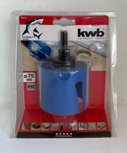 kwb Universal-Lochsäge 75 mm – Extra scharfe Hartmetall-Zähne