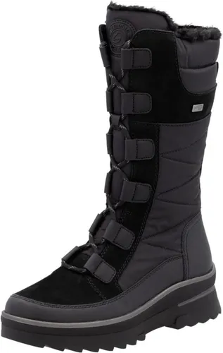 Remonte Damen Stiefel D2B71-02 in Schwarz, Größe 41 - Wanderschuhe mit warmem Lammfellfutter, ideal für kalte Tage. Schnürung und Reißverschluss sorgen für perfekten Halt und einfachen Einstieg.
