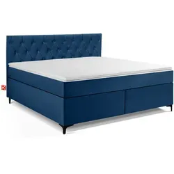Konsimo® Polsterbett Dunkelblau 180x200 cm – Eleganz für Ihr Schlafzimmer - Das Polsterbett der ARDEA-Kollektion vereint handwerkliche Qualität und modernes Design. Mit innovativem Schlafsystem und samtweichem Veloursbezug für höchsten Komfort und stilvolle Akzente.