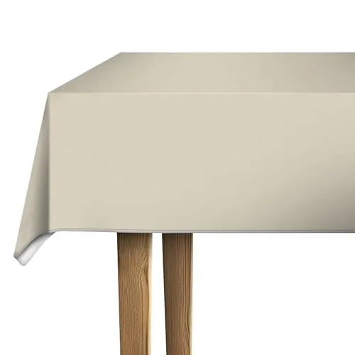 d-c-fix Wachstuchtischdecke PVC-frei – Almond (140 cm rund) – Tischunterlage für Küchen- und Esstisch – lebensmittelechtes & abwaschbares Esstischset