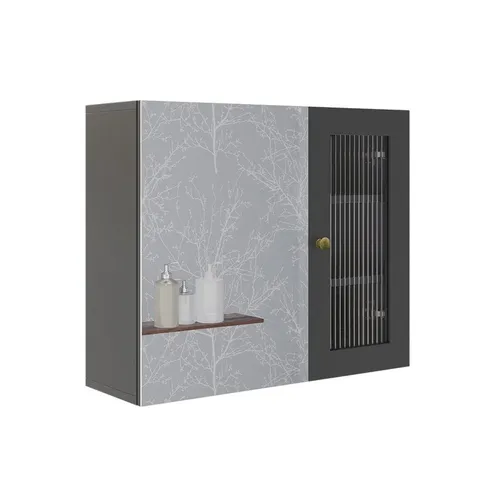 Vicco Badezimmerspiegelschrank Malte, Grau, 60 x 50 cm - Moderner Spiegelschrank für Ihr Badezimmer, bietet praktischen Stauraum und einen stilvollen Spiegel. Platzsparendes Design, ideal für ein elegantes Gesamtbild.