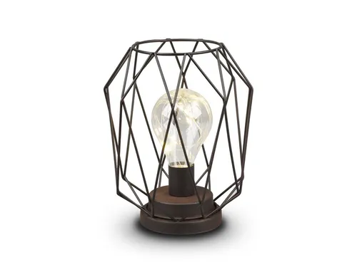 meineWunschleuchte LED Tischleuchte, LED fest integriert, warmweiß, kleine kabellos-e Industrial Draht-lampe Batteriebetrieb-en Höhe 21cm