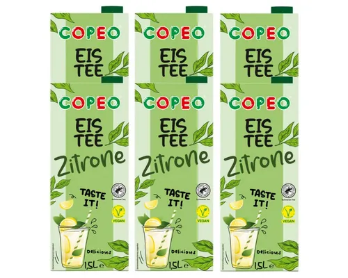 Copeo Tee, COPEO Eistee Zitrone koffeinhaltiges Teegetränk 1500ml 6er Pack