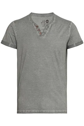 !Solid SDTino Herren T-Shirt Kurzarm Shirt mit V-Ausschnitt 100% Baumwolle Regular fit, Größe:S, Farbe:Dark Grey (2890)