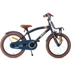 AMIGO 2Cool Kinderfahrrad 18 Zoll für Jungen - Robustes 18-Zoll Kinderfahrrad mit Rücktrittbremse und V-Brake, ideal für Kinder von 5-7 Jahren. Der stylische 'Bold Navy'-Rahmen und der praktische Frontgepäckträger machen es zum perfekten Begleiter für Schule und Freizeit.
