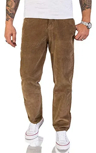 Rock Creek Herren Cord Hose RC-2156 - Dunkelbeige Regular Fit Chino - Wanderhosen aus weichem Cordstoff, ideal für den Herbst/Winter, mit praktischem 5-Pocket Style und robustem Material für höchsten Tragekomfort.