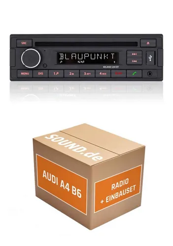 Blaupunkt Milano 200 BT Autoradio Einbaupaket für Audi A4 B6