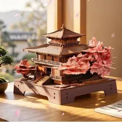 ROWOOD 3D Holzpuzzle Sakura Pavillon – Kreativer Modellbausatz