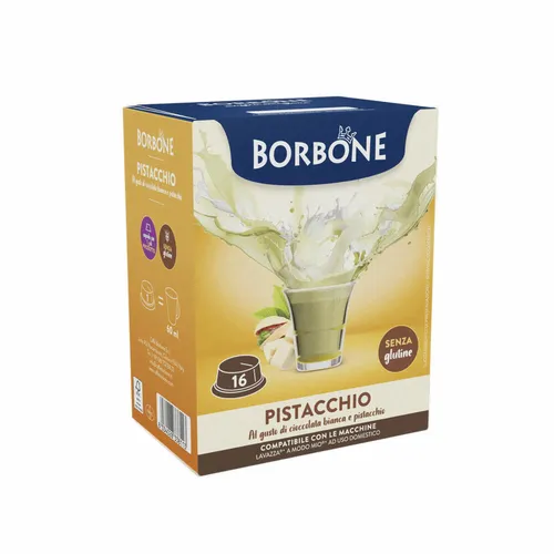 Caffè Borbone Getränkekapseln Pistacchio, kompatibel mit Lavazza AMM, 16 Kapseln