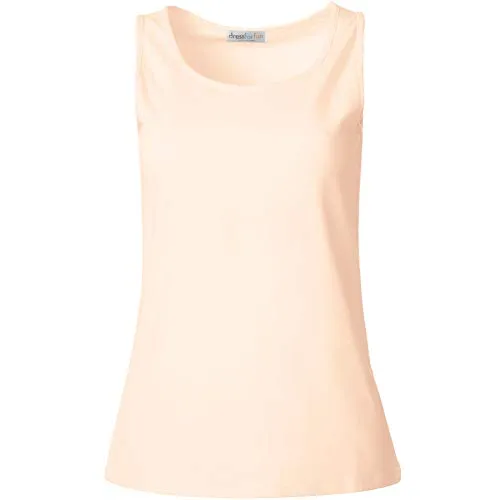 dressforfun 901024 Damen Basic Top, Tank Top Trägertop, Baumwolle - Diverse Farben und Größen - (Hautfarben | XXL | Nr. 304549)