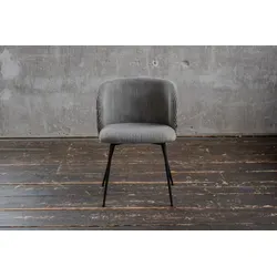 KAWOLA Stuhl Lena - Esszimmerstuhl Cord grau - Stylischer Esszimmerstuhl mit angesagtem Cord-Stoffbezug, gepolstert und stabil, ideal für modernes Wohndesign.