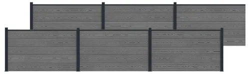 vidaXL Zaunelement 6er Set WPC und Aluminium Grau - Dieses moderne Zaunelement bietet Privatsphäre und Sicherheit für deinen Außenbereich. Hergestellt aus robustem WPC und Aluminium, vereint es stilvolles Design und Wetterbeständigkeit – ideal für jeden Garten!