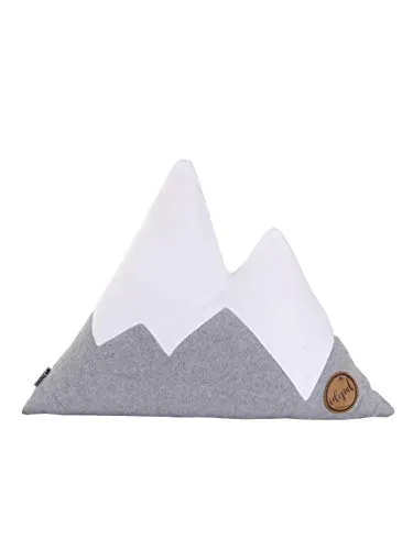 Ideales Pulverschnee Kissen in Bergform – Kuscheliges Zierkissen grau-weiß - EXKLUSIVES DESIGN: Kissen in Bergform für ein gemütliches Ambiente. KUSCHLIG & PFLEGELEICHT: Weicher Fleece, tierfrei und mit Reißverschluss für einfache Reinigung. MAßE: Größe M: 37x50cm, perfektes Geschenk für jeden Anlass.